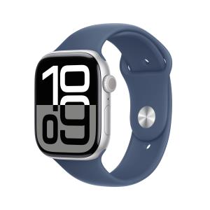 Watch Series 10 Gps + Cellular 46mm Silver Aluminium Case With Denim Sport Band - M/l