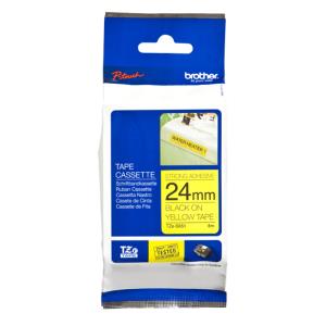 Tape 24mm Black On Yellow Strong Adhesive (tze-s651)