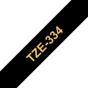 Tape Tz Series 12mm Lami Gold On Black (tze-334)