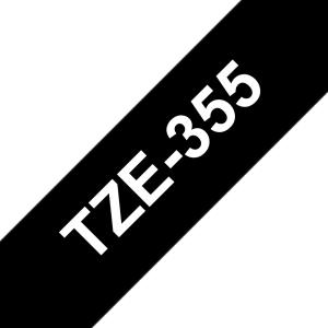 Tape 24mm Lami White On Black (tze-355)