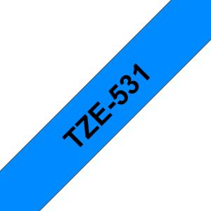 Tape 12mm Lami Black On Blue (tze-531)