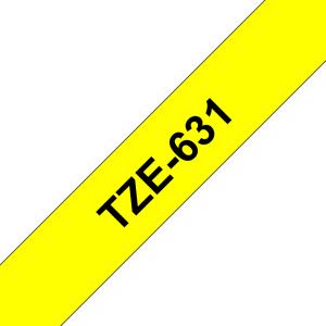 Tape 12mm Lami Black On Yellow 8m (tze-631)