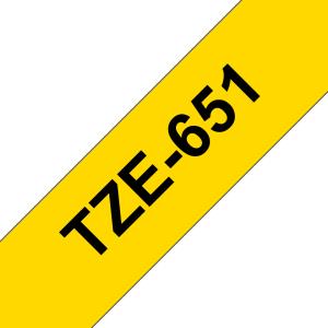 Tape 24mm Lami Black On Yellow (tze-651)
