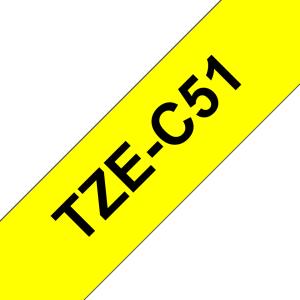 Tape 24mm Lami Black On Yellow Fluorescent (tze-c51)