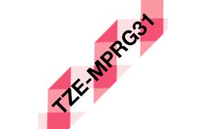 Tape Tze-mprg31 12mm Black On Red Gingham