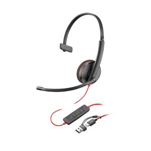 Headset Blackwire 3210 - Monaural - USB-C - USB-C/A Adapter