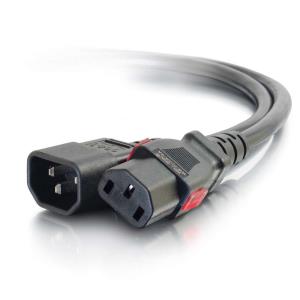 Locking C14 to C13 10A 250V Power Cord Black 2m