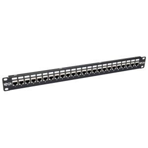 TRIPP LITE 24-Port 1U Rack-Mount STP Shielded CAT6a Feedthrough Patch Panel RJ45 Ethernet