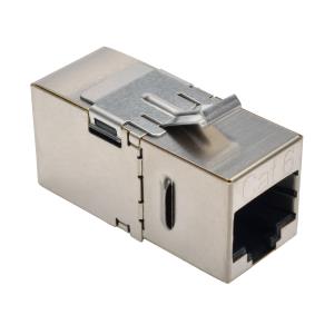 TRIPP LITE CAT6 Straight-Through Modular Shielded In-Line Snap-In Coupler w/90-Degree Down-Angled Port