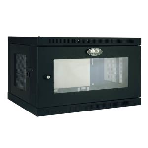 TRIPP LITE SmartRack 6U Low-Profile Switch-Depth Wall-Mount Rack Enclosure Cabinet with Clear Acrylic Window