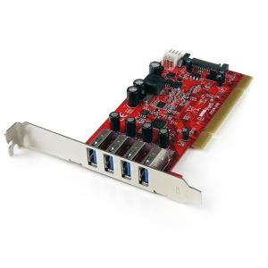 Controller Card Quad Port PCI Superspeed USB 3 With SATA Power