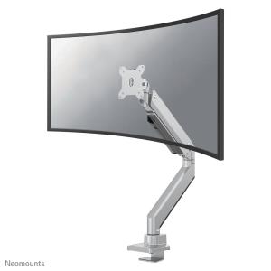 Full Motion Desk Mount For 10-49in Curved Monitor Screens Height Adjustable Gas Spring - Silver