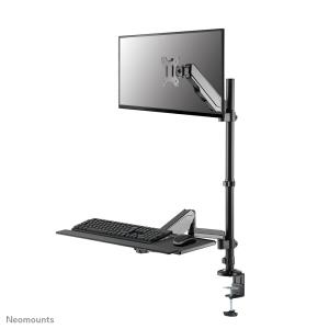 Neomounts Ds90-325bl1 Height Adjustable Desk Mounted Workstation For 17-32in Screens Keyboard And Mouse - Black
