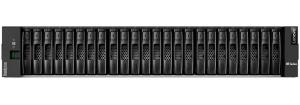 ThinkSystem DE4000H FC Hybrid Flash Array SFF (64 GB cache, 4x 16 Gb FC base ports [no SFPs], 8x 16 Gb FC HIC ports [no SFPs])