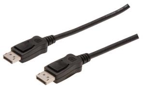 DisplayPort connection cable, DP M/M, 2.0m,w/interlock, Ultra HD 4K, black
