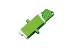 E2000 Coupler Simplex, 8> APC Singlemode, Ceramic Ferrule, color green, incl. mounting screws