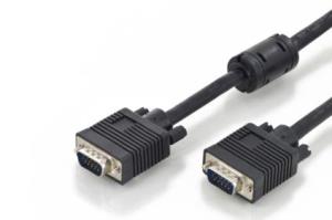 VGA Monitor connection cable, HD15 M/M, 10.0m, 3Coax/7C, 2xferrite black