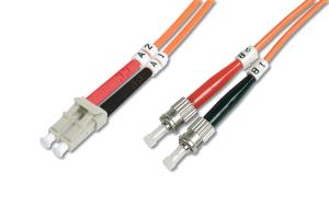 Fiber Optic Patch Cord, LC to ST Multimode, OM2, 50/125 , Duplex Length 10m