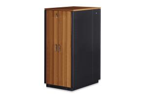 SOUNDproof Cabinet 1666x750x1130 mm, wooden surface walnut metal parts black RAL 9005