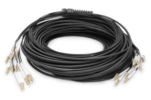 Breakout cable - 12 Fibers OM4 LC/UPC-LC/UPC universal color black 100m