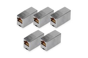 CAT 5e Modular Coupler shielded RJ45 to RJ45 5 pcs