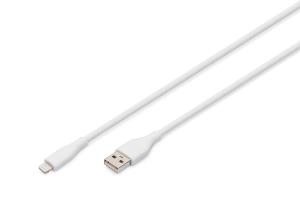 USB Silicone charging cable USB-A - Lightning USB 2.0 12W - 1m white