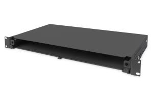 FO splice box 1U quick lock empty without front panel incl. M20/M25 screws black