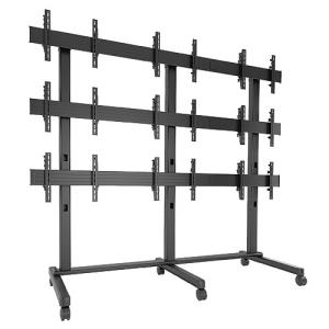 Fusion & Trade 3 X 3 Micro-adjustable Large Freestanding Video Wall 40" - 55" Black Maximum