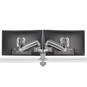 Low-profile Dual Monitor Arm, Desk Mount, Black