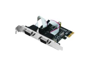Pci-e Card 2x Serial Rs232 Db9 Low Profile Blind Caps