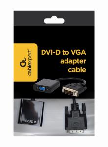 DVI-D Male to VGA Female Video Adapter Cable - Black