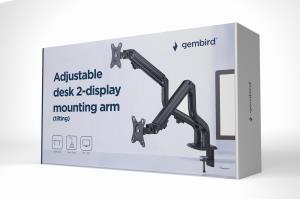 Dual Monitor Arm - Tilting 13in-27in
