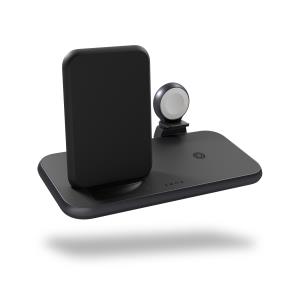 Stand Wireless Charger Aluminium 4 In 1 With Power Delivery 45w USB Black