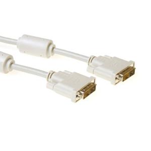 DVI-d Single Link Connection Cable M - M Ivory 2m