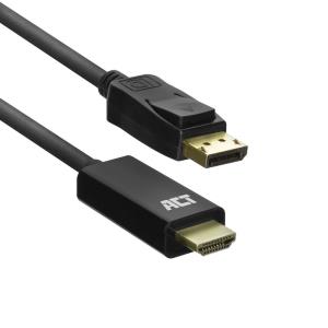 DisplayPort Male to HDMI Male Adapter Cable 1.8m Zip Bag