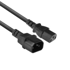 Power Cord C13 - C14 Black 2m