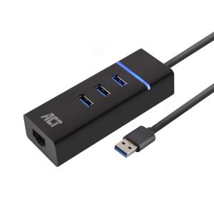 USB Hub 3.2 4x USB-A Ports Ethernet Black