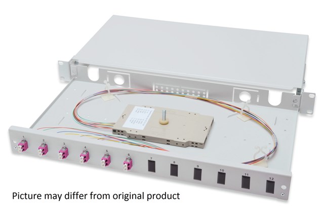 Fiber Optic Splice Box Equipped: 6x Lc Duplex Mm/om3 Grey
