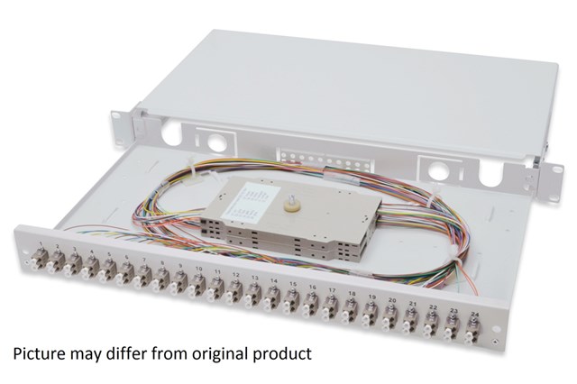 Fiber Optic Splice Box Equipped: 24x Lc Duplex Mm/om3 Grey