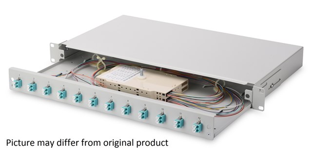 Fiber Optic Splice Box Equipped: 12x Lc Duplex Sm/os2 Grey