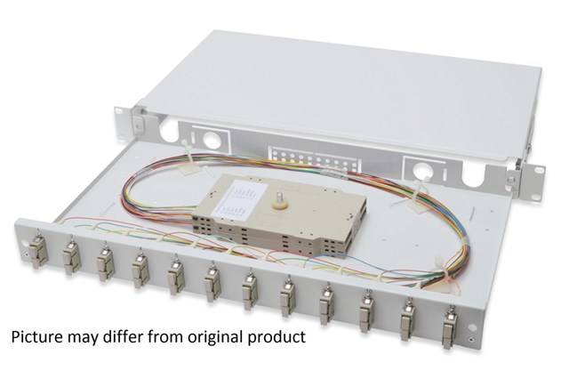 Fiber Optic Splice Box Equipped: 12x Sc Duplex Mm/om3 Grey