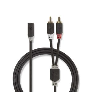 Cable Stereo Audio - 3.5mm Female To 2 X Rca Male - 0.2m
