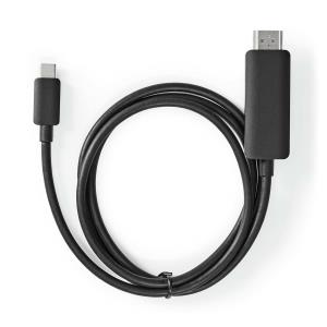 USB-c Adapter USB 3.2 Gen 1 Nickel Plated 2m Black