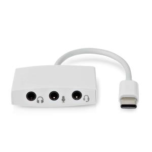 USB-c Adapter / USB 2.0 / USB-c Male / 35 Mm Female / 0.10 M / Vernikkeld / Abs/ Pvc / Wit / Envelop