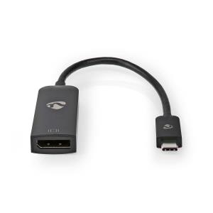 USB-c Adapter / USB 3.2 Gen 1 / USB-c Male / DisplayPort Female / 8k-60hz / 0.20 M / Vernikkeld / Pv