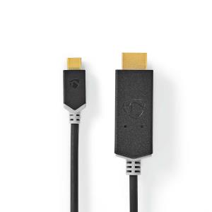 USB-c Adapter / USB 3.2 Gen 1 / USB-c Male / Hdmi Connector / 4k-60hz / 2.00 M / Verguld / Pvc / Ant