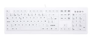 AK-C8100F-U1 Hygiene Desktop Sealed - Keyboard - Corded USB - White - Azerty Belgian